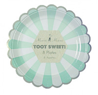 Toot Sweet Small Aqua Striped Plate